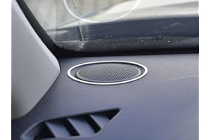 AUTOCOVR Interieur Stahlabdeckung für Duster 2 II 2th Lautsprecher Ringes Trimmen Edelstahl Gebürstet Zubehör Dekor (2 Stück)