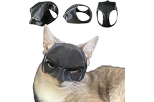 BAGALQIO Batcat Maske, Bat Maske für Katzen,Lustige Schwarze Fledermausmaskefür Katzen,Lustige schwarzeFledermausmaske fÃrKatzen,Haustierkostüm für Halloween oder den TäglichenSpaß 2.3"H x 3.4"W x 4.7"L