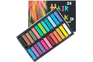 Trimming Shop Temporary Hair Chalk Colour Pastel Hair Dye - 24pcs Hair Chalk Set, Non-Toxic Pastel Hair Dye Hair Color for Halloween Makeup Birthday, Salon Washable Hair Dye, Pack of 1