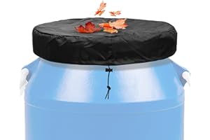 MBIYHGTA Couvercle de baril étanche pour couvercle de couvercle élastique de 55 gallons avec déformation du cordon, UV, ajusté pour les barils de pluie, les barils de jardin, les conteneurs de rangement et l'u