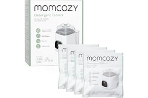 ​Momcozy Official Washing Block for KleanPal Pro Baby Bottle Washer, 120 Detergent Tablets for Cleaning Baby Bottles, Breast Pump Parts, Feeding Accessories, Rinse-Free, BPA-Free, Travel & Home Use