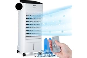 OneConcept Aire Acondicionado Portatil, Climatizador Evaporativo 4 en 1 para el Hogar, Ionizador, Humidificador, Ventilador Portátil Aire Frío de 60W, Pinguino 4L, 320m³/h Flujo Aire