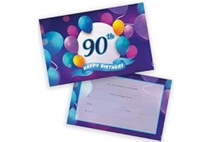 STUFF4 90th Birthday Party Invitations Men Women - Happy Balloons 20 Pack - Adults Birthday Invitations for Friends Family A6 Bday Party Invites Invitation Cards with Folding Envelopes