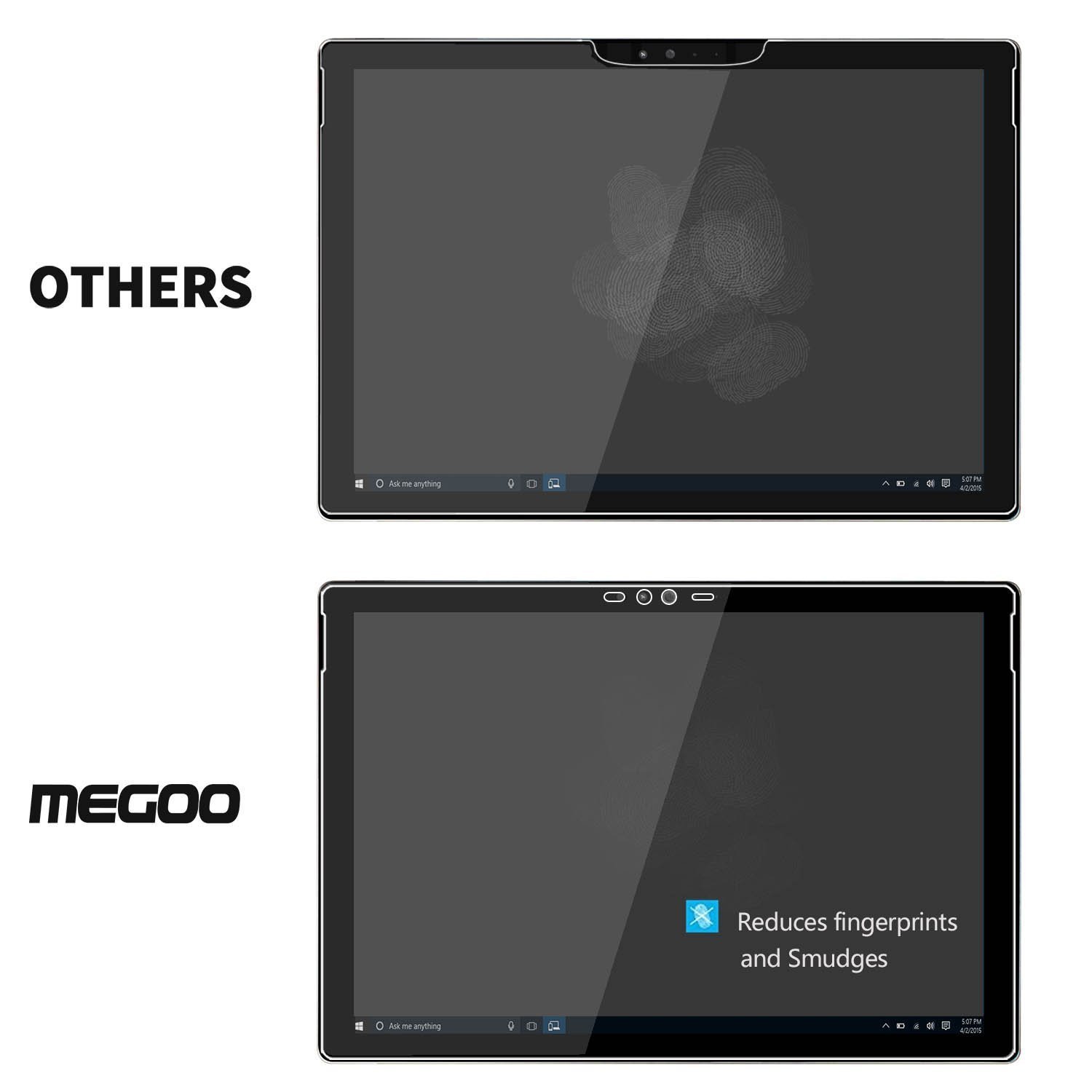 MEGOO Surface Book 1/2 (13.5 inch) Screen Protector,Tempered Glass, Easy Installation, Quick Response, Smooth Touching, Anti-Scratch-13.5 Inch - Image 4