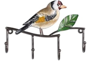 Tooarts Wall Hook Coat Hook Animal Wall Mount Hanger 4 Hooks for Clothes Keys Bags Hat Rustic Decorative (Bird)