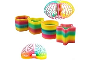 YANGWEN Magic Slinky Rainbow,4 Pezzi Mini Rainbow Ring Molle magiche Ideale per Tutti i Bambini,Feste per Bambini, Regali, Borse per Feste, premi