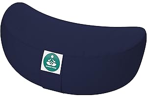 Present Mind Cuscino Meditazione Mezzaluna - Yoga Zafu - Rivestimento in Cotone Lavabile