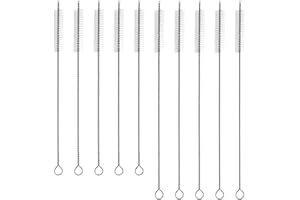 JXPXJMY 10 Piezas Limpiador de Botellas, 2 tamaños (20 cm, 23 cm) Cepillo Limpiador de Tubos de ensayo, Pajita, Limpiador de Botellas, Cepillo Limpiador para Vidrio, Pajita, Tubos de ensayo