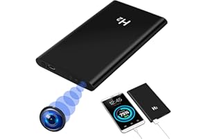 LXMIMI Cámara Espía Oculta, 2 en 1 Mini Cámara con Banco de Energía de 5000 mAh, Cámara Oculta HD 1080P para Cámara de Niñera de Seguridad en el Hogar con Visión Nocturna y Grabación en Bucle