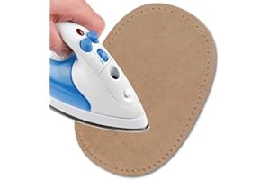 USIT, Toppe Scamosciate Termoadesive, 16x11 cm, Ideali per Riparare Pantaloni, Giacche e Camicie, Tinte Inalterabili, 2 Pezzi, Beige