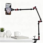 GOINWAVE Ayarlanabilir Eklemli Sihirli Kol Kelep&ccedil;e ve Telefon Tutucu Klipsli Masa Montajı, Masa Standı, Cep Telefonu Tripod (