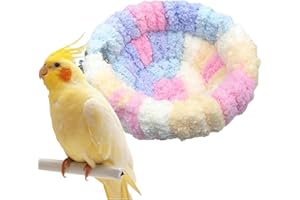 CONGGUAN Small Parrot Nest House Warm Plush Hanging Bed for Cage Cozy Fleece Hut for Budgies Cockatiels Canaries Finches