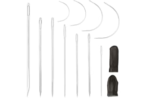 Kit d'aiguilles en cuir, 13 pièces aiguilles à coudre pour la couture à la main, aiguilles à main résistantes pour le rembourrage, les tapis, le cuir, la réparation de toile