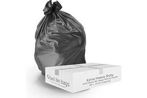 JUST BIN BAGS 200 Black Bin Bags - Refuse Sacks - Extra Heavy Duty, 220 Gauge – Zircon (55 Micron - Extra Heavy Duty)