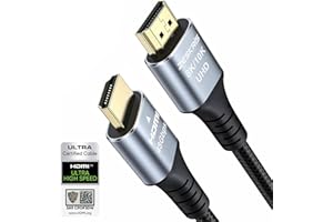 ZESKRIS Kabel HDMI 2.1 1m, pleciony przewód 8K 48Gbps Ultra High Speed, 4K@120Hz 144Hz 8K@60Hz eARC HDR 10 HDCP 2.2 2.3 do najnowszych laptopów, monitorów, PS5, PS4, Xbox Series x, Switch, telewizorów 8K (1m)