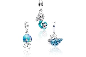 H.ZHENYUE 925 Abalorio charme en argent sterling Compatible Européen Bracelets Collier,Boy Magic School Spider Hero Robot Animal Mouse Cartoon Planet War Ocean fer femmes bracelet collier 3pcs Set