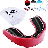 Sportout Gum Shield, Custom Mouldable Gel Fit Mouthguard, Sports Mouthguard with Transparent Case, Perfect for Karate, Lacrosse, Hockey, Football, Rugby, MMA, Boxing, Martial Arts, Wrestling, Roller Derby and Other Contact Sports, Kids&Junior&Adult