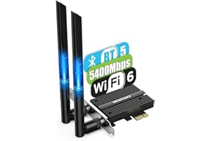 NEWFAST Scheda WiFi 6E AX210 PCIe Adattatore WiFi 5374Mbps Bluetooth5.3 Tri-Band (6 GHz/5 GHz/2.4 GHz) MU-MIMO, OFDMA, WPA3, Latenza Ultra-Bassa Scheda Wifi Pc Fisso Supporta Windows 10/11 (64 Bit)