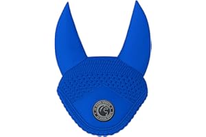 AK RIDING SPORTS AK Bonnet Anti-Mouches pour Chevaux – Oreilles en Lycra Doux, Crochet Serré, Ajustement Confortable – Bonnet Équestre pour Chevaux de Sport AKRS-6069-01 (Bleu, Pony / (S))