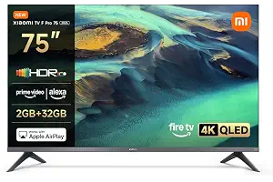 Xiaomi TV F Pro 75 Pulgadas (190 cm), 4K UHD QLED Smart Fire TV, L75MB-FPEU | Alexa Voice Control, HDR10+, Game Boost Mode 120Hz, MEMC, 2GB+32GB, Compatible with Apple AirPlay
