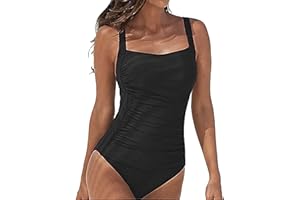 SUGSHYN Bañador Mujer Reductores Elegante Vientre Plano Push up Sexy Traje de Baño Chulos con Aros Sus Pueblos Ajustables Control de Barriga Pecho Grande Bañadores Mujer Verano Despedida Soltera