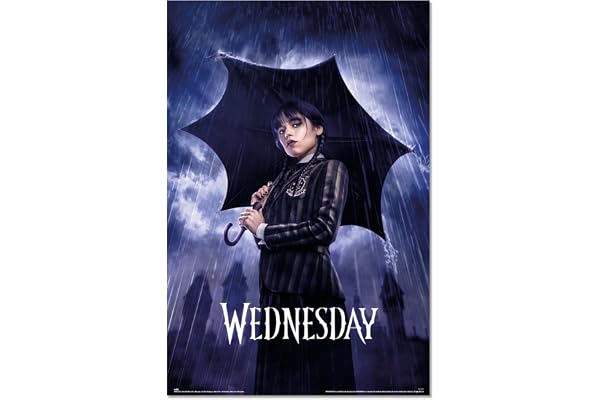 Grupo Erik - Poster Mercredi Addams Parapluie - Deco Maison, Decoration Murale, Affiche Décorative