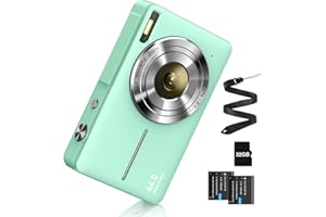 CAMKORY Cámara digital de 44 MP FHD 1080p, cámara digital con tarjeta de 32 G, cámara fotográfica con batería, fácil de transportar, zoom digital de 16 x, para niños, adolescentes, estudiantes, personas