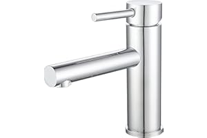 VALAZ Rubinetto Bagno Lavabo Cromo | Miscelatore Lavabo Bagno Acqua Fredda e Calda, Risparmio Acqua | Installazione Facile e Veloce | Ottone, Inossidabile, Elegante, Beccuccio Dritto, Serie Palancia
