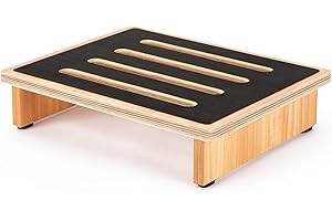 StrongTek Sgabello One Step per adulti con superficie antiscivolo in gomma per gradini e scalini portatili in legno, 199.6 kg, bagno o comodino, supporto per bambini e anziani (naturale)