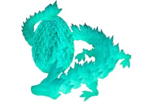 BZQCPLX 3D Printed Dragon Egg Articulating Gemstone,Crystal Dragon Figurine,3D Printed Dragons,Articulated Dragon,Removable Mystery Dragon Egg Toy Dragon,for Kids and Adults Home Decor Desk Decor (E)