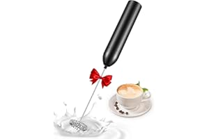 Mohard Elektryczny spieniacz do mleka, ze stopu aluminium, ręczny ręczny pręt do spieniacza do mleka, silnik o wysokiej wydajności 12000 obr./min, zasilany bateriami, do kawy/latte /