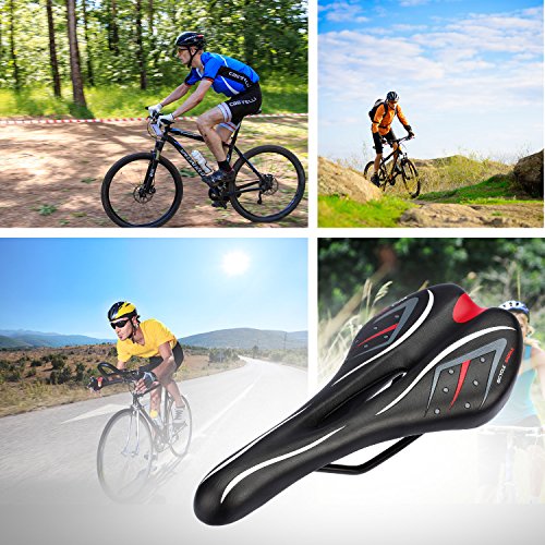 Fahrradsattel von Outry, leichte und komforte Rennradsättel Cityradsattel MTB Gel Sattel Mountainbike Sattel Tourensattel Trekking - 3