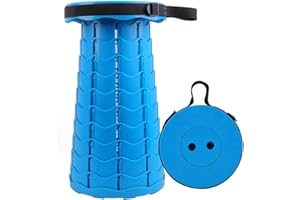 Benebomo Tabouret Pliant rétractable en Plein air télescopique,Réglable en Hauteur Chaise Pliante Portable,Randonnée Camping pêche Reste Chasse Tabouret Pliant en Chaise (Bleu)