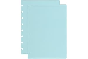 PATIKIL 1 Set Leather Discbound Notebook Cover, 6.3" x 8.66" A5 Size Disc Planner Cover for Disc Notebook Office Product, Light Blue