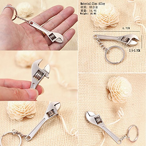 Azoraten Rollgabelschlüssel Mini Schlüsselanhänger Schlüsselanhänger Gadget Verstellbare Hand Basteln Werkzeug - 5