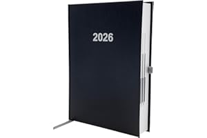 ADINA Buchkalender Chefplaner A5 1 Tag 1 Seite auch sonntags (2026 schwarz)