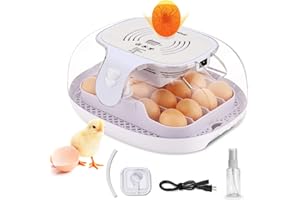 Sailnovo Brutmaschine Vollautomatisch 16 Eier Brutautomat Inkubator Hühner mit Effizienter LED Beleuchtung Vollautomatisch Brutkasten Brutapparat Brutmaschine für Geflügeleier Hühnereier