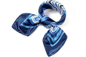 QBSM Womens 23.6 inch Satin Silk Feeling Formal Square Neck Scarf Head Hair Wraps Kerchief