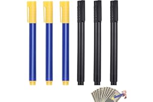 LEOEASIY 6 Stück Geldscheinprüfer Stift, Geldprüfstift, Falschgeld Prüfer Geldscheinprüfer Stift, Prüfstift Falschgeld Tester für Geldscheine, Banknotenprüfstift geeignet zur Erkennung Gefälschter Banknoten