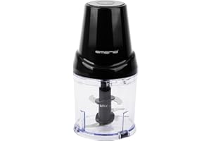 ‎EMERIO EMERIO Zerkleinerer mit 500ml Behältervolumen starker 400W - DC Motor elektrischer Multizerkleinerer 4 Klingen aus Edelstahl zum Zerkleinern von zum Beispiel Fleisch, Zwiebeln, Obst, Gemüse