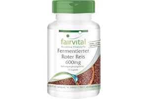 Fairvital | Fermented Red Rice 600mg - Monascus purpureus Capsules - HIGH-Dosage with 2.95mg Monacolin K per Capsule - Vegan - 120 Capsules