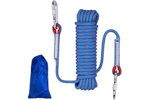 IWILCS Cuerda de Escalada para Exteriores,10M, Cuerda de Escape en Caso de Incendio, Cuerda de Seguridad de Alta Resistencia, Cuerda de Nailon Trenzada, Cuerda de Rescate