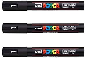 Posca Zestaw 3 markerów Uni-Ball PC-5M (pełna gama 35 dostępnych kolorów) Czarny