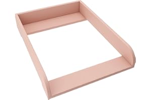 regalik Changing Top for IKEA Malm, Changing Table Topper for 48 cm Dressers, Removable Changing Unit, Rounded Front Panels, Pink, 72cm x 54cm