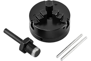 TONGDEJING Mini Lathe Chuck Set, 3 Jaws Self-Centering Lathe Chucks, Z011 Extension Three Jaw Chucks and Connecting Rod Set, Electric Drill Chuck(Color:Black)