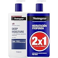 Neutrogena Fórmula Noruega Hidratación Profunda Loción de Absorción Inmediata (2 X 750 ml), crema hidratante corporal con Pro