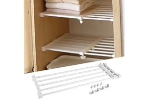 SOULONG Adjustable Closet Wardrobe Shelf, Wardrobe Partition Shelf Separator for Kitchen Bedroom, Adjustable Length: 28.8~50.4inch