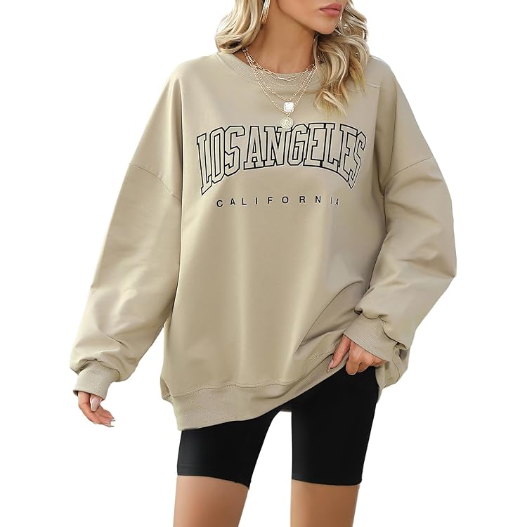 Felpa Donna Oversize Senza Cappuccio - Maniche Lunghe In Poliestere 100% | Stile Casual Autunnale