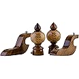 ARTISANS Craft – Wooden Curtain Rod Brackets & Finials for 1’’ Inch Rod, Drapery Rod Holder
