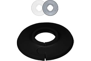 FUX 2 Stück Einzel Heizungsrohr Rosette, 8mm - 60,3mm, Heizung, Rohrabdeckung, Abdeckrosetten, Verkleidung, Heizkörper Rosetten, Polypropylen in Sonderfarben (15mm, RAL 9005)